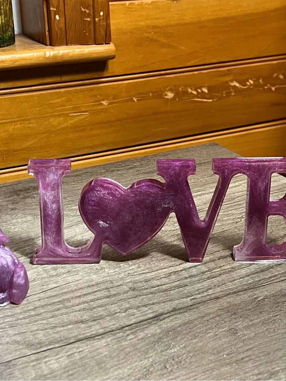 Purple LOVE Decorative Resin Sign